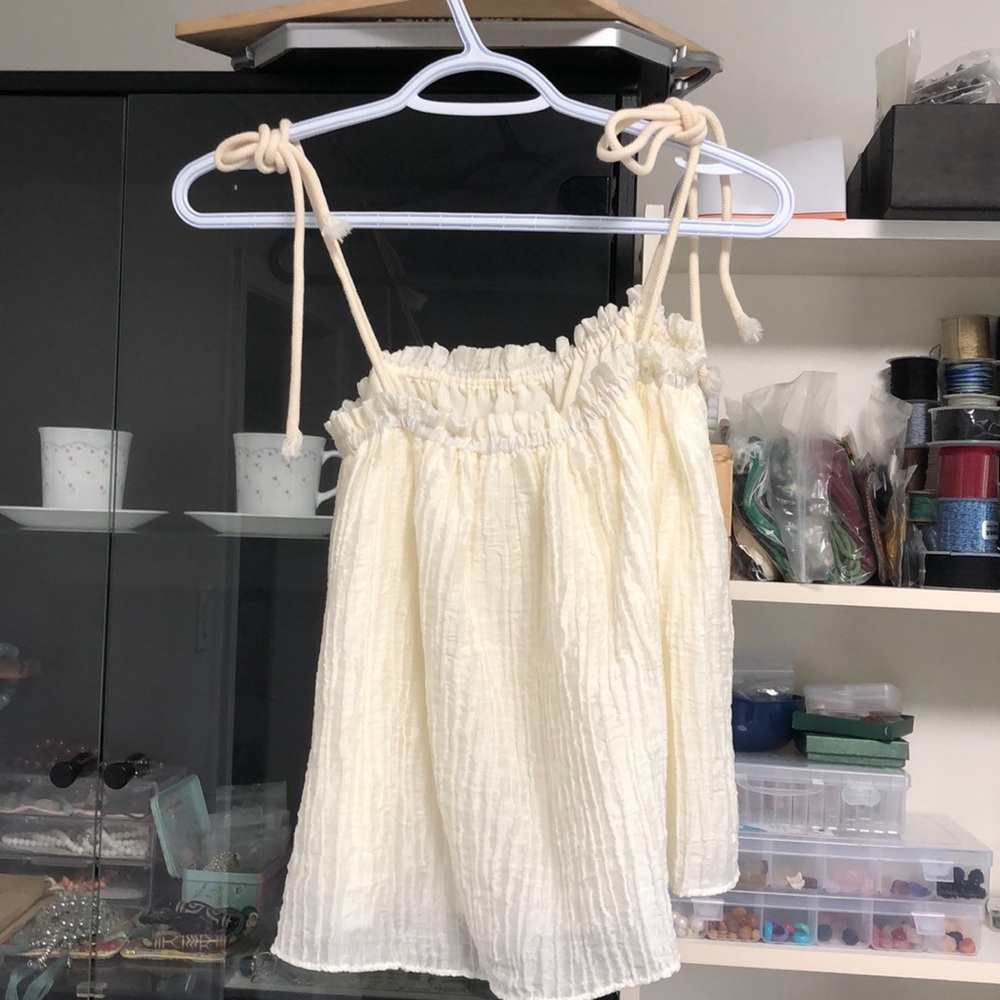 Brand new cream white Bustier girl top unique